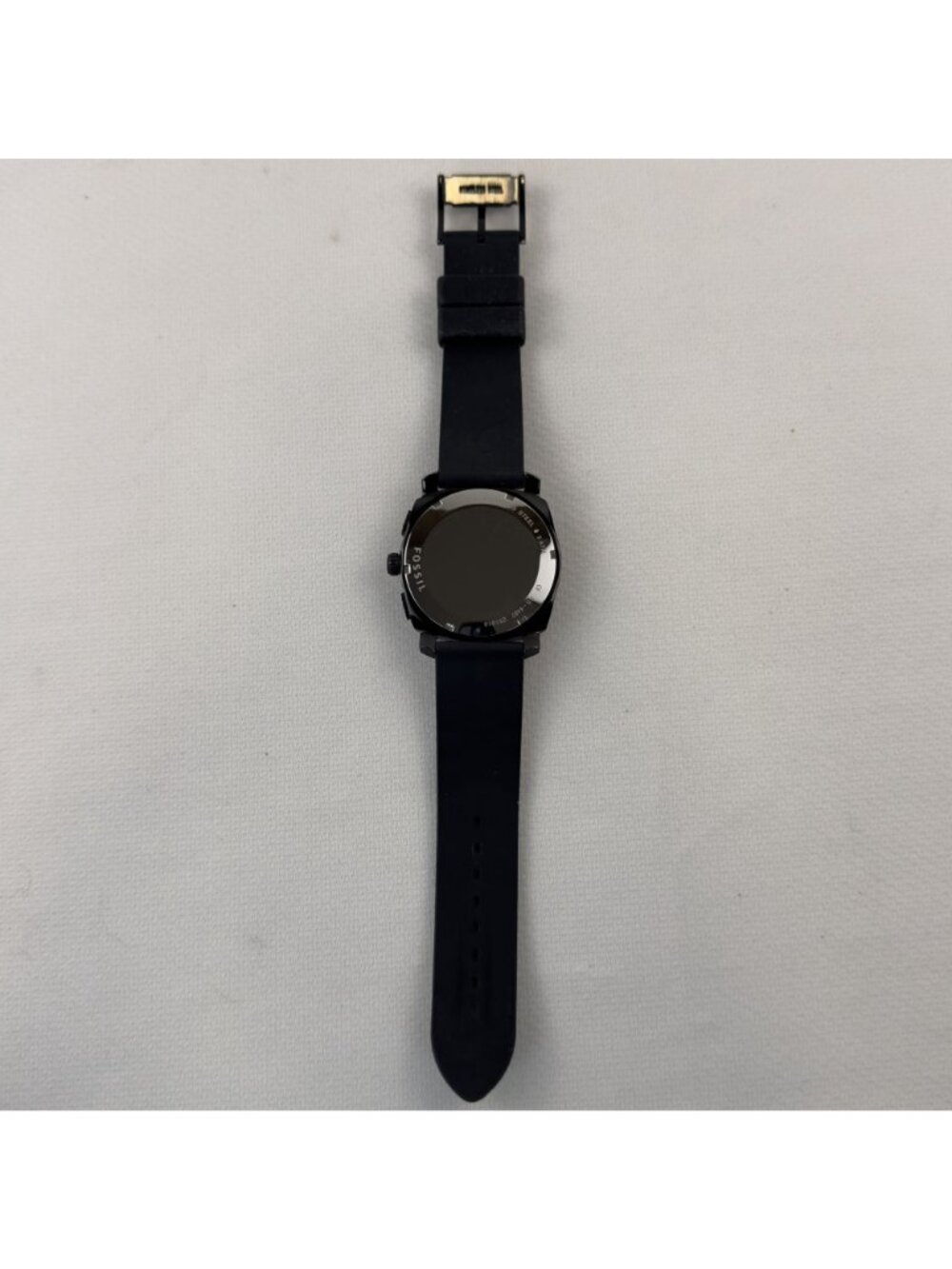 Fossil Mens Black Stainless Steel Chronograph Watch FS-4487 Silicone Strap - Picture 3 of 16